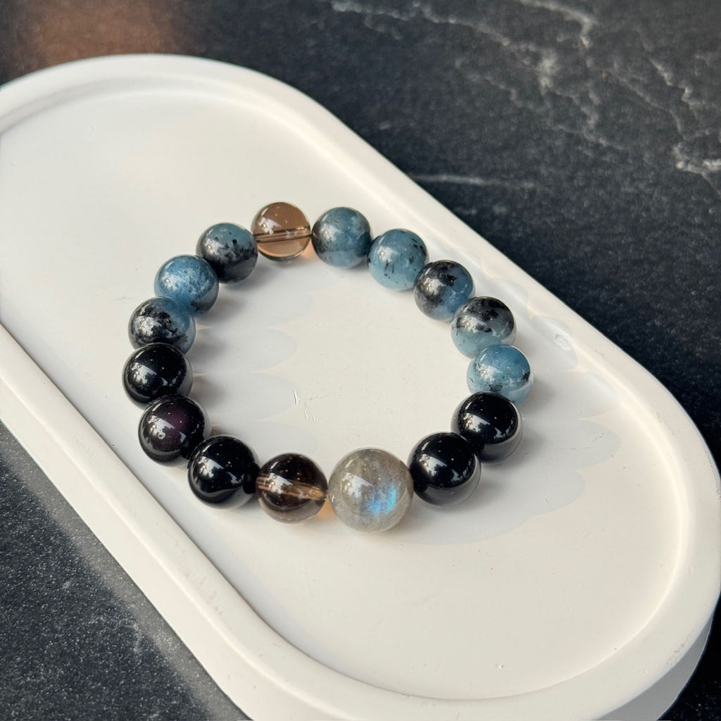 Blessed Shadow Protection Bracelet | Labradorite & Kyanite Grounding Amulet