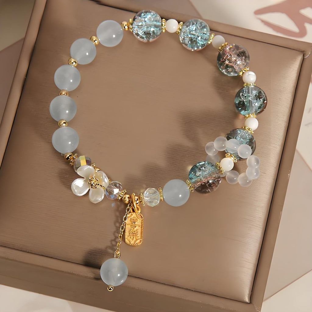 Blue Aquamarine Blossom Bracelet - EclipticJewaquamarineBraceletsnew