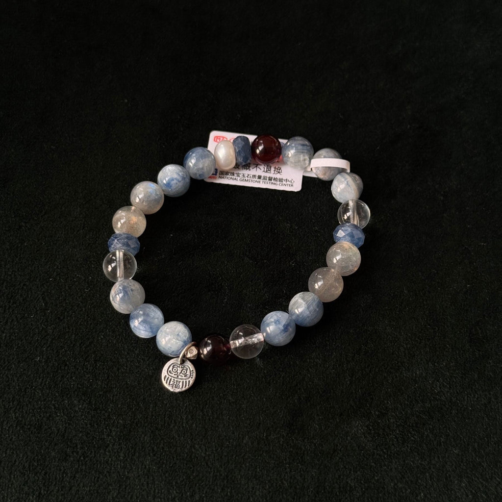 Blue Kyanite Pearl Harmony Bracelet | Communication, Intuition, Inner Growth