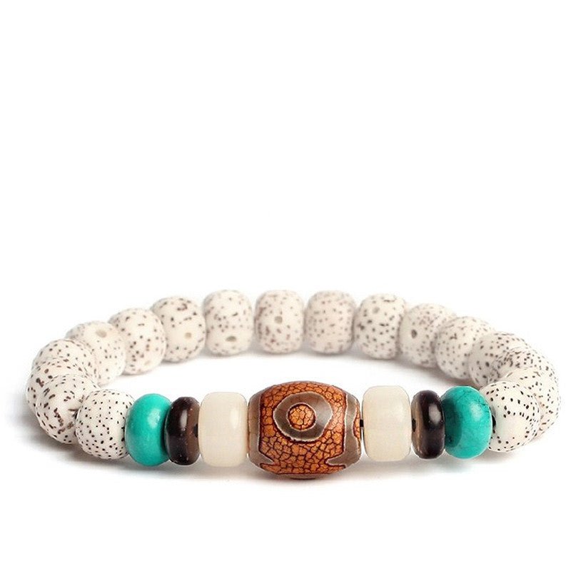 Bodhi Seed Root Single Circle Beaded Bracelet