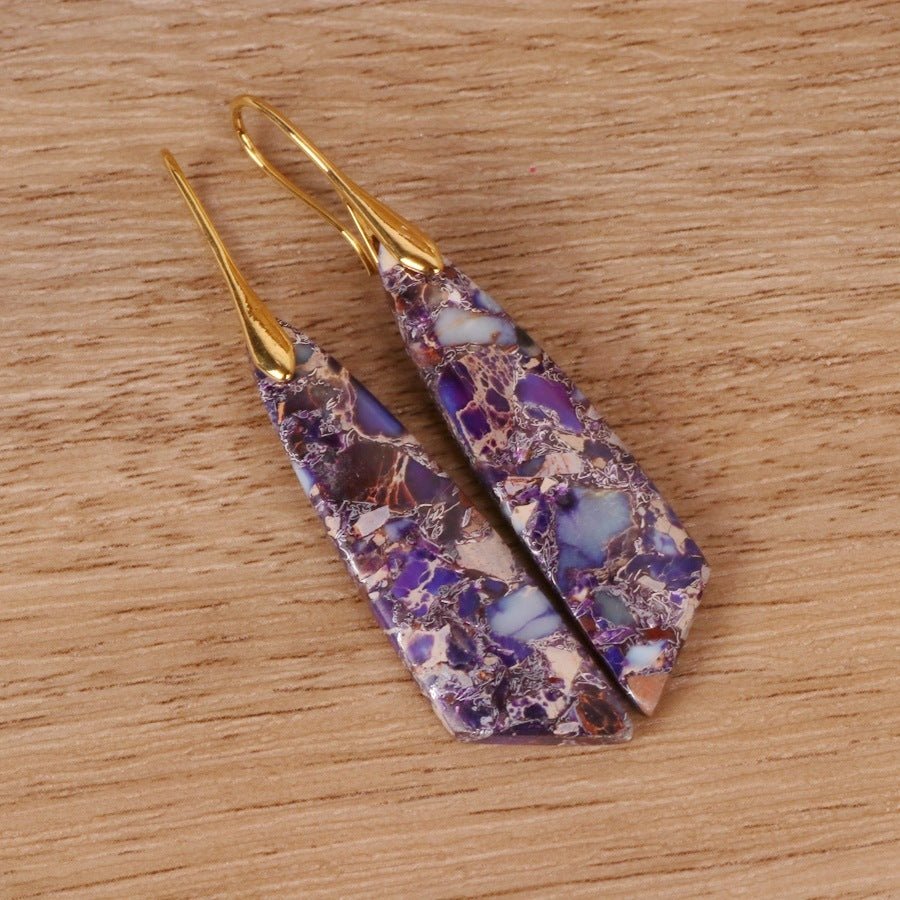 Bohemian Geometric Emperor Stone Earrings - EclipticJew