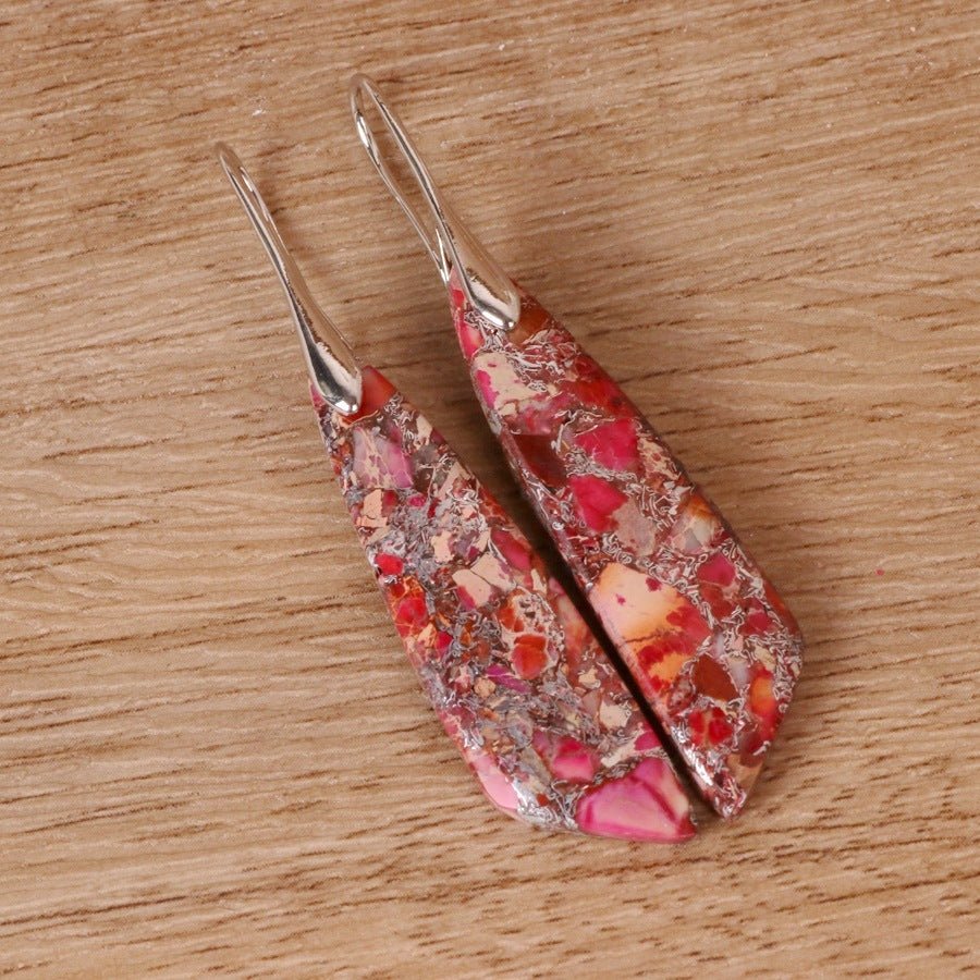 Bohemian Geometric Emperor Stone Earrings - EclipticJew