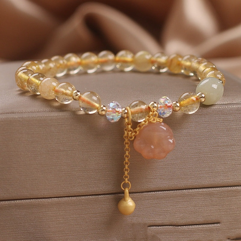 Natural Gold Rutilated Quartz Bracelet - EclipticJew