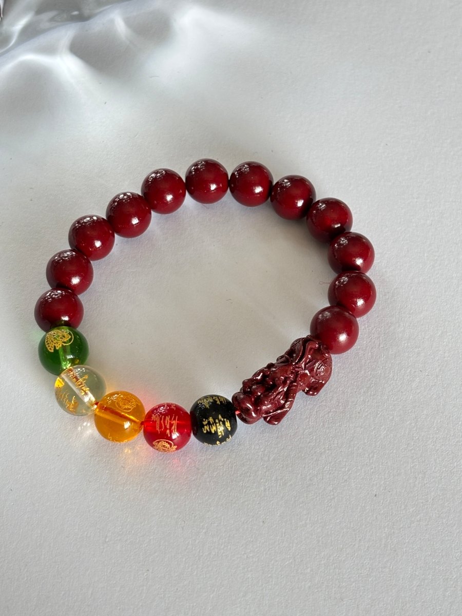 Cinnabar Amulet Five - Way God of Wealth Amulet Bracelet - EclipticJew