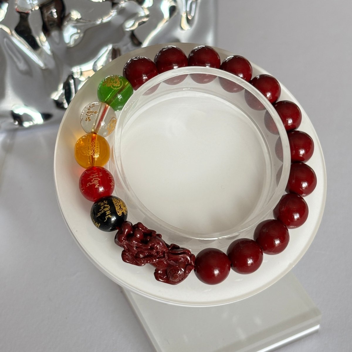 Cinnabar Amulet Five - Way God of Wealth Amulet Bracelet - EclipticJew