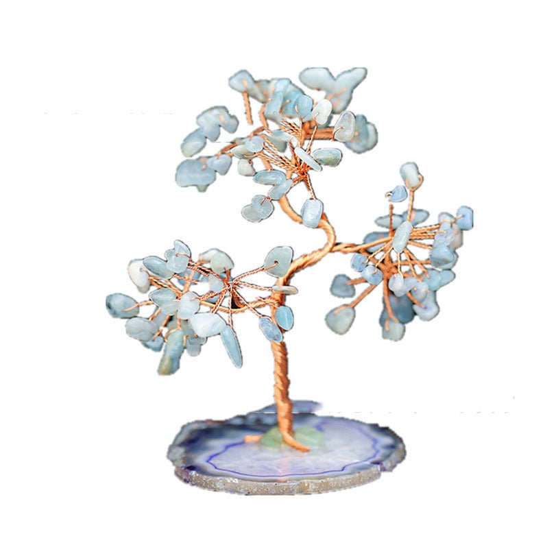 Creative Aquamarine Crystal Fortune Tree Ornament - EclipticJew