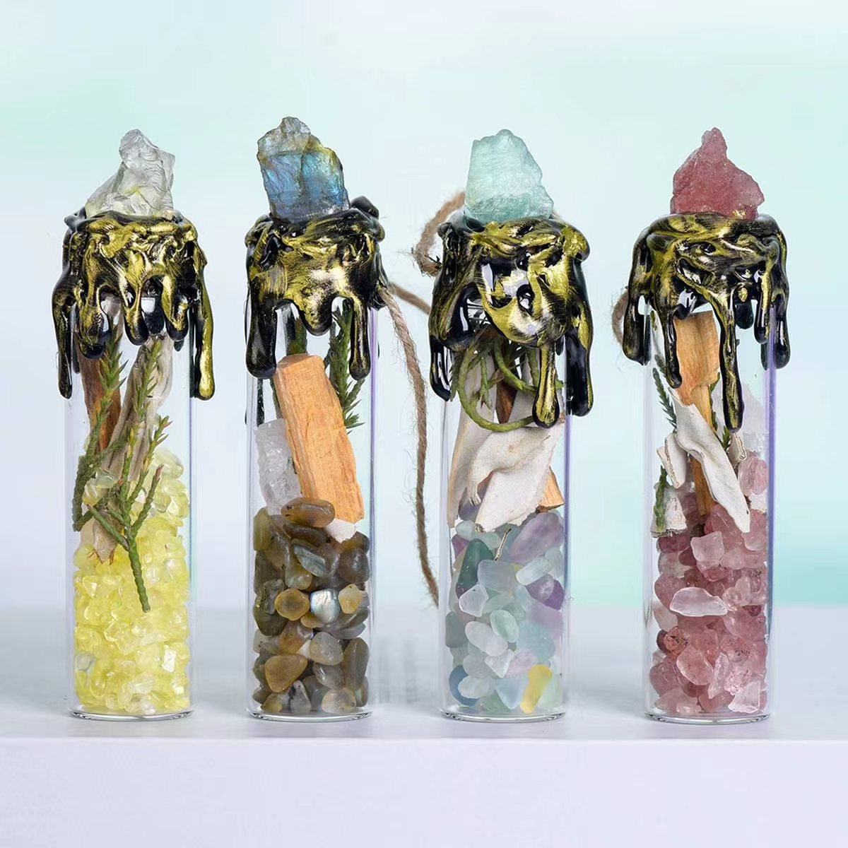 Crystal Energy Bottles - EclipticJewcitrineclear quartzcrystal