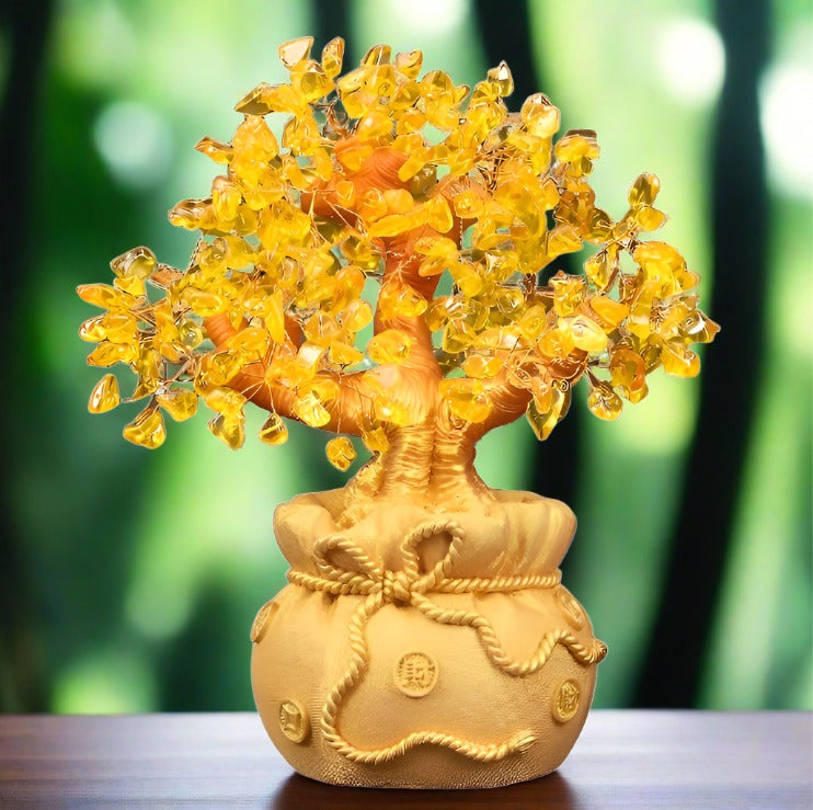 Crystal Lucky Tree Money Bag Tree Money Tree