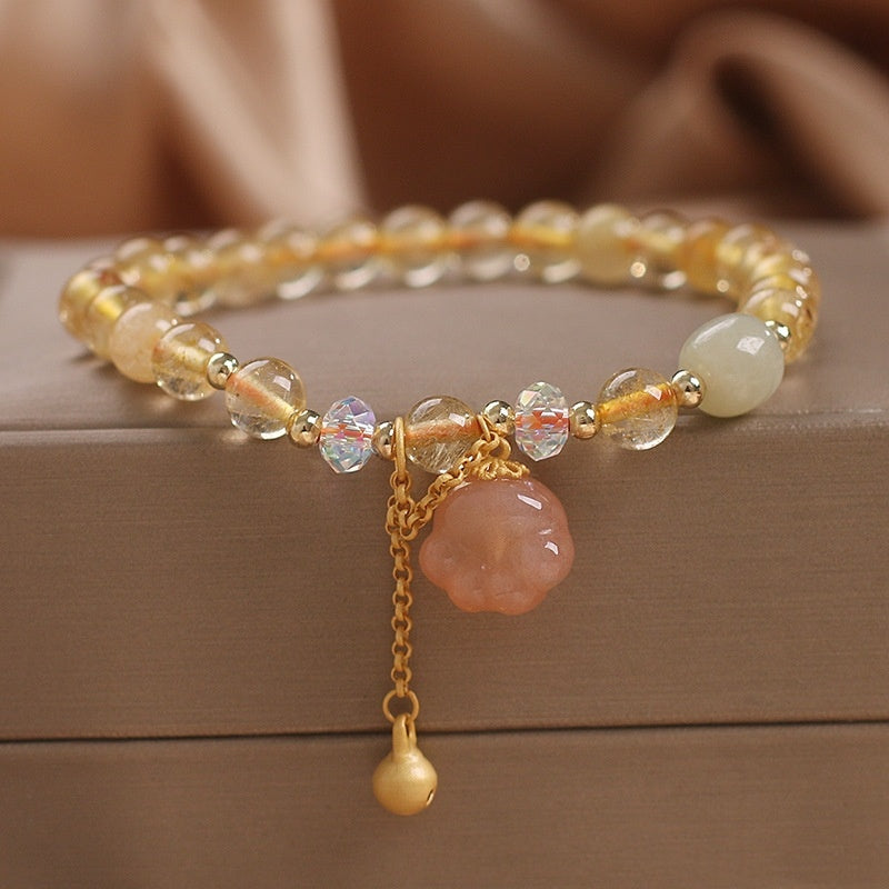 Natural Gold Rutilated Quartz Bracelet - EclipticJew