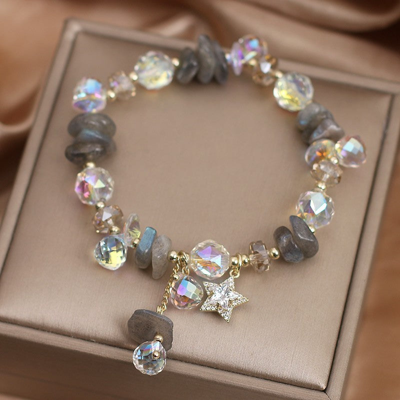 Female  Natural Color Hair Crystal Bracelet National Fashion - EclipticJew