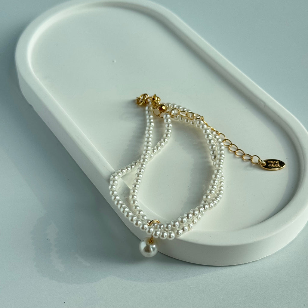 Dainty Pearl Bracelet | Minimalist Small Bead Bracelet | Elegant Layered Pearl Jewelry for Women