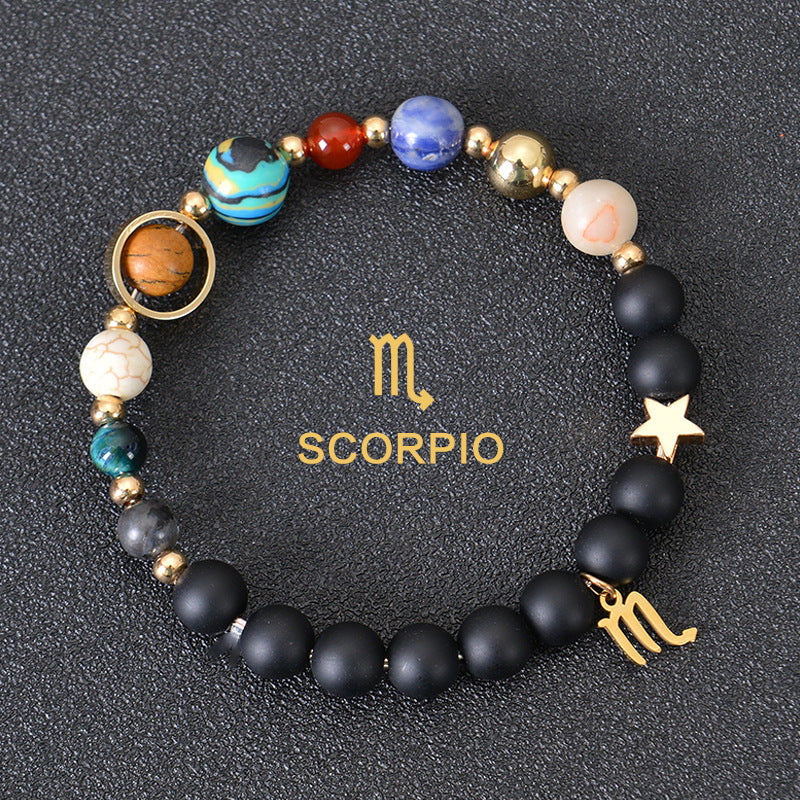 Eight Planets Twelve Constellations Bracelets Frosted Stone Beaded Bracelet EclipticJew