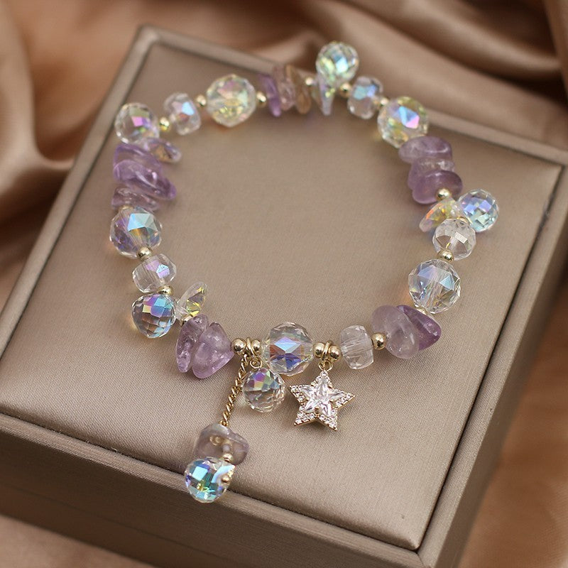 Female  Natural Color Hair Crystal Bracelet National Fashion - EclipticJew