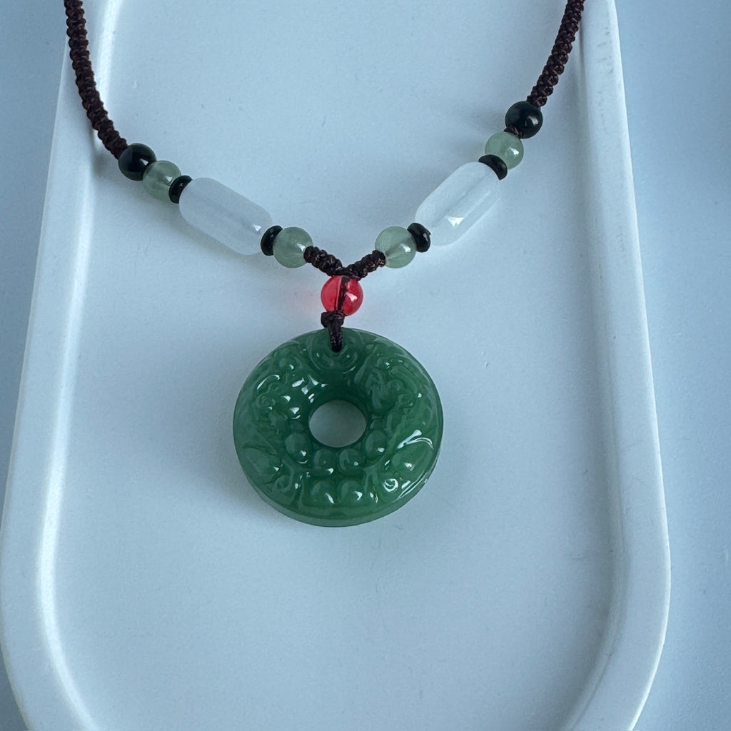 Double-Sided Pixiu Pendant Necklace | Liuli Glass Amulet | Wealth & Protection Chinese Talisman