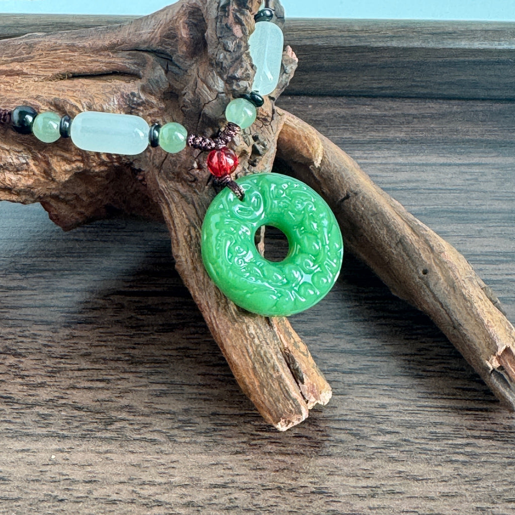 Double-Sided Pixiu Pendant Necklace | Liuli Glass Amulet | Wealth & Protection Chinese Talisman