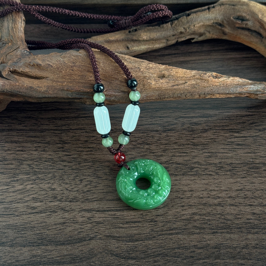 Double-Sided Pixiu Pendant Necklace | Liuli Glass Amulet | Wealth & Protection Chinese Talisman