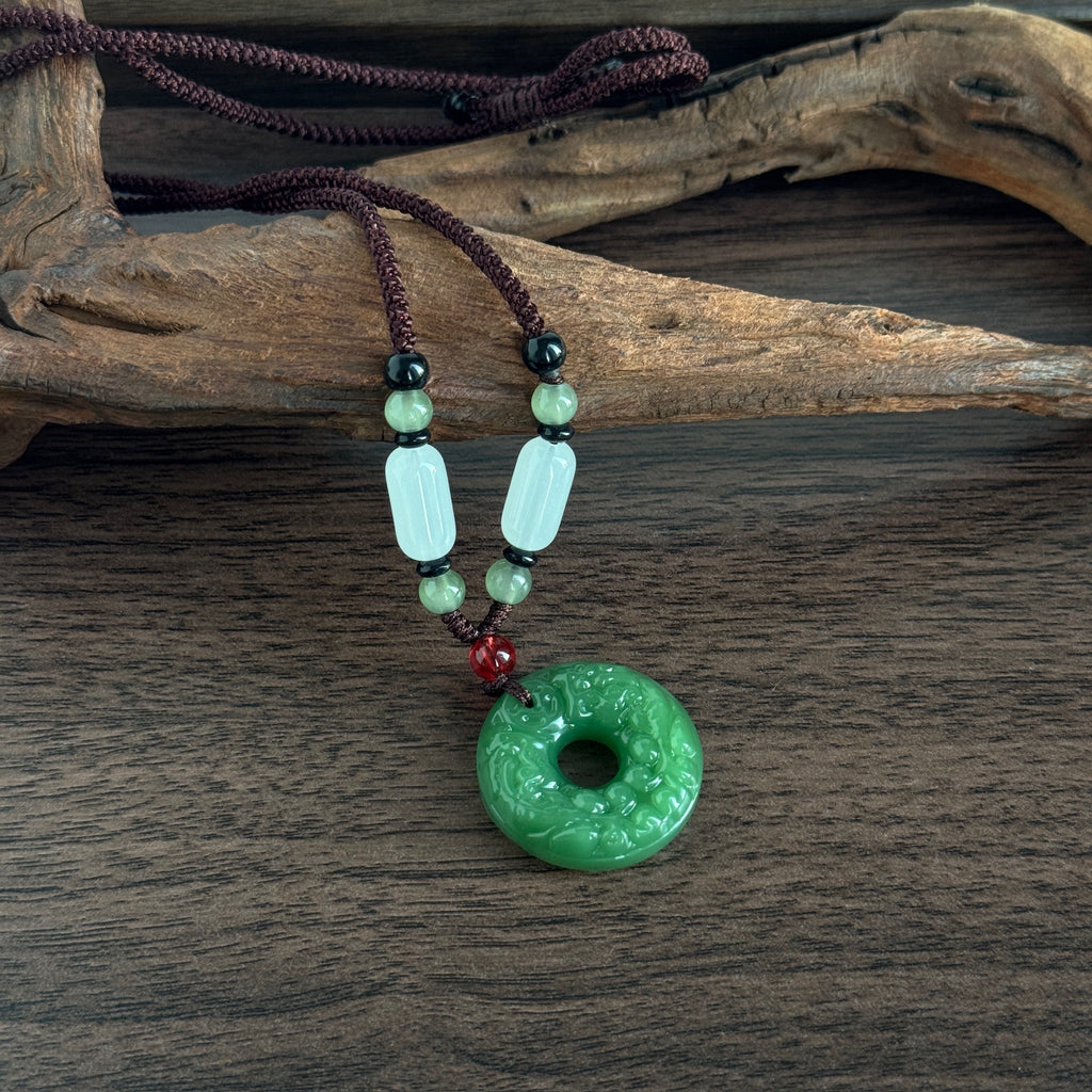 Double-Sided Pixiu Pendant Necklace | Liuli Glass Amulet | Wealth & Protection Chinese Talisman