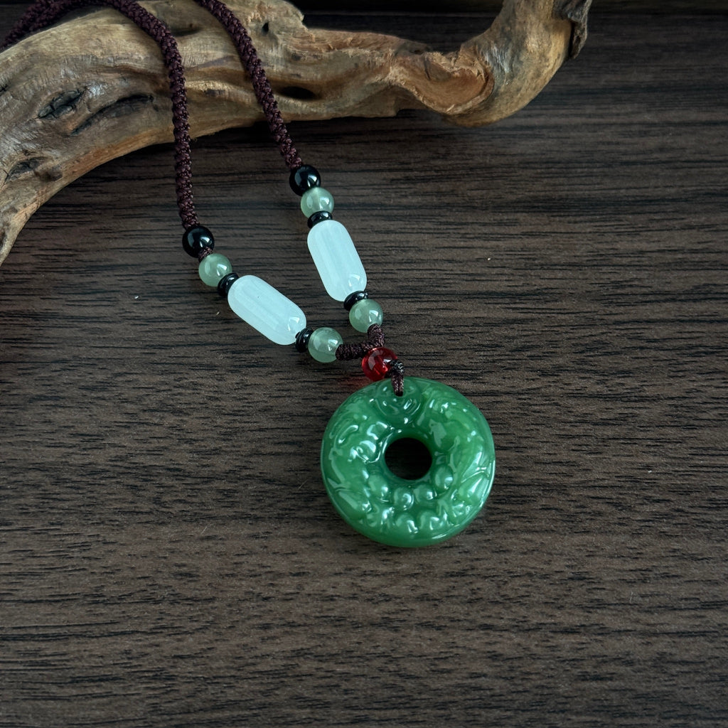 Double-Sided Pixiu Pendant Necklace | Liuli Glass Amulet | Wealth & Protection Chinese Talisman