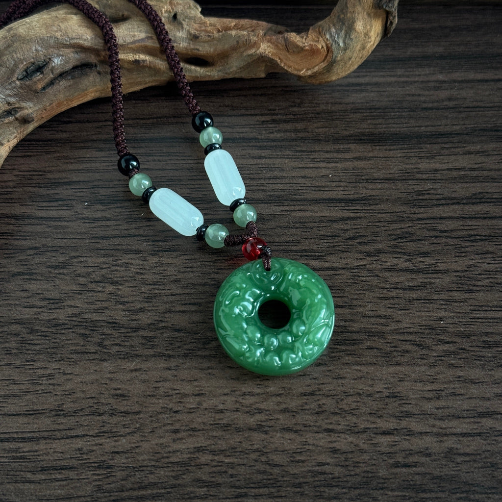 Double-Sided Pixiu Pendant Necklace | Liuli Glass Amulet | Wealth & Protection Chinese Talisman