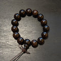 East African Blackwood Bracelet, Natural African Ebony Prayer Beads, Meditation Mala, Spiritual Grounding Couples Gift, 15mm