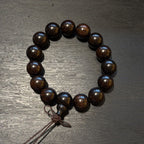 East African Blackwood Bracelet, Natural African Ebony Prayer Beads, Meditation Mala, Spiritual Grounding Couples Gift, 15mm