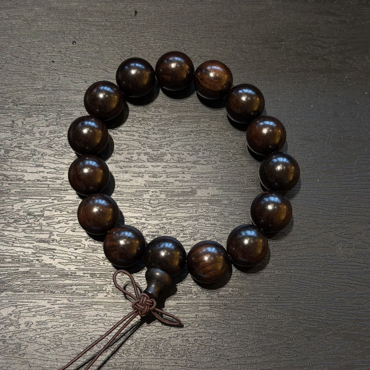 East African Blackwood Bracelet, Natural African Ebony Prayer Beads, Meditation Mala, Spiritual Grounding Couples Gift, 15mm