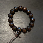 East African Blackwood Bracelet, Natural African Ebony Prayer Beads, Meditation Mala, Spiritual Grounding Couples Gift, 15mm