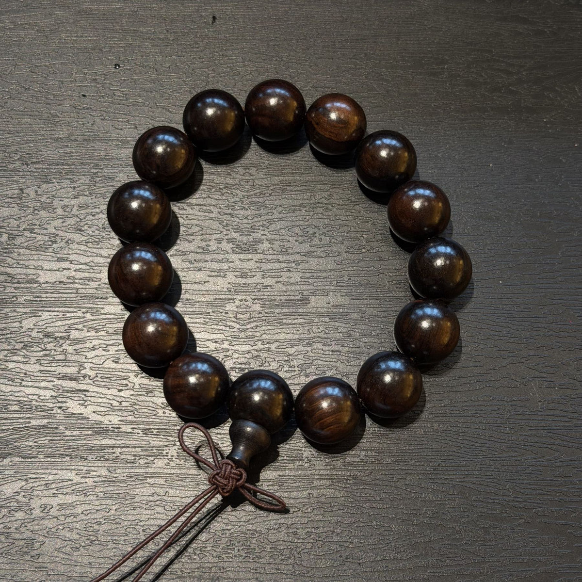 East African Blackwood Bracelet, Natural African Ebony Prayer Beads, Meditation Mala, Spiritual Grounding Couples Gift, 15mm