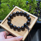 East African Blackwood Bracelet, Natural African Ebony Prayer Beads, Meditation Mala, Spiritual Grounding Couples Gift, 15mm