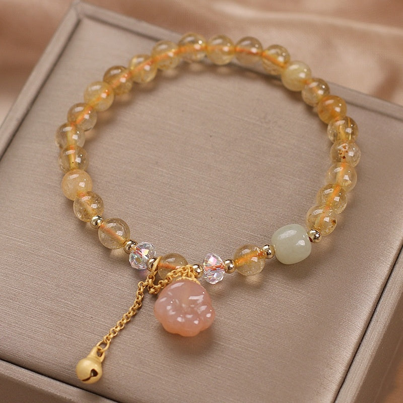 Natural Gold Rutilated Quartz Bracelet - EclipticJew