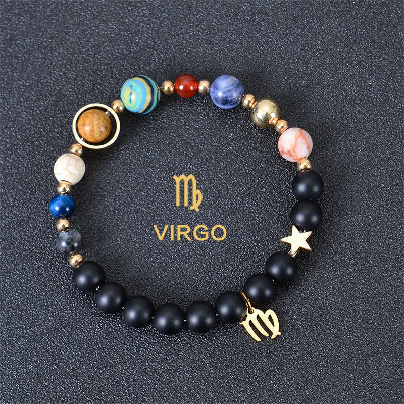 Eight Planets Twelve Constellations Bracelets Frosted Stone Beaded Bracelet - EclipticJew