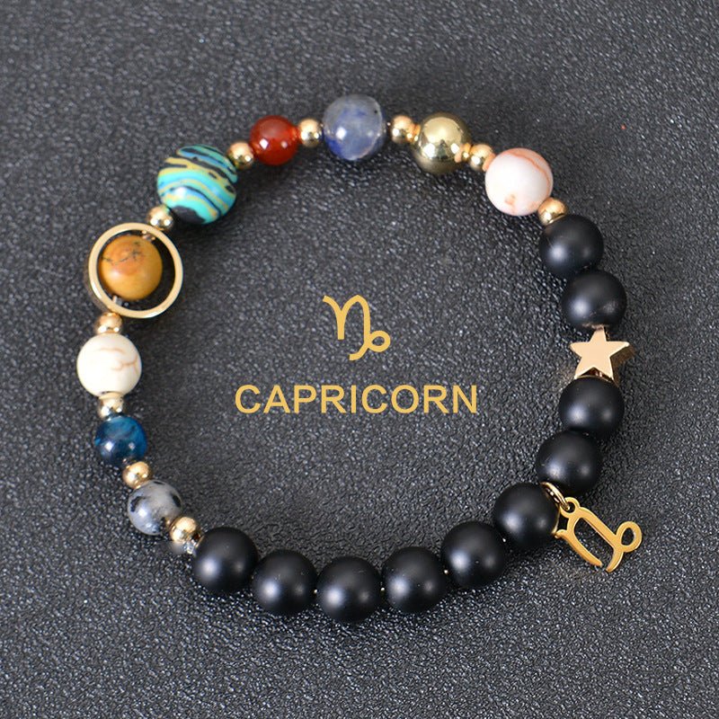Eight Planets Twelve Constellations Bracelets Frosted Stone Beaded Bracelet - EclipticJew