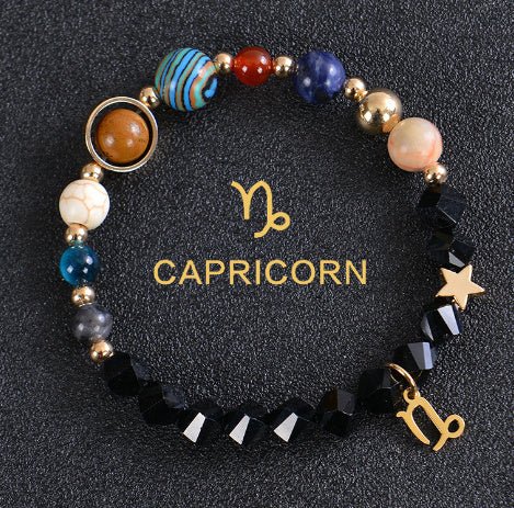 Eight Planets Twelve Constellations Bracelets Frosted Stone Beaded Bracelet - EclipticJew
