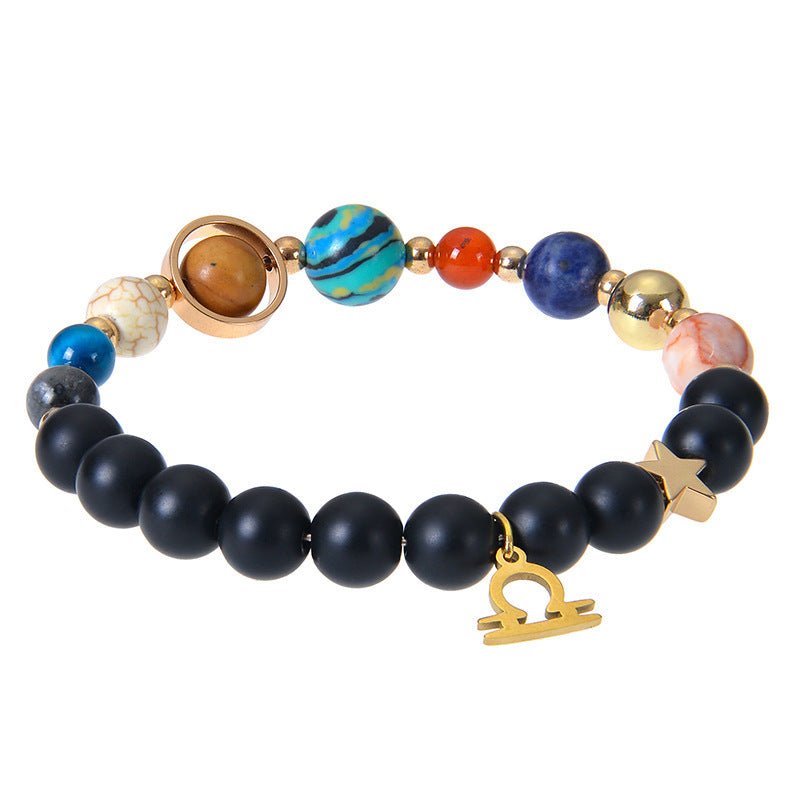 Eight Planets Twelve Constellations Bracelets Frosted Stone Beaded Bracelet - EclipticJew