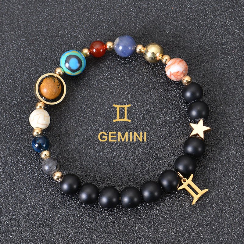 Eight Planets Twelve Constellations Bracelets Frosted Stone Beaded Bracelet - EclipticJew