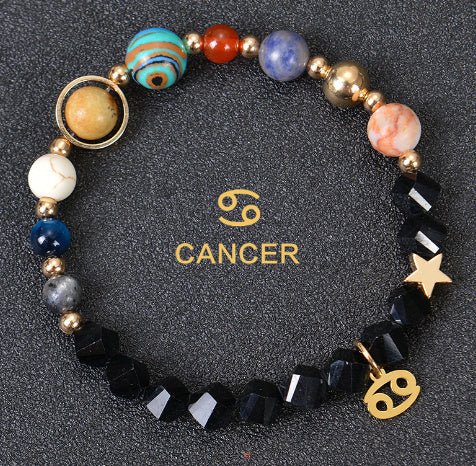 Eight Planets Twelve Constellations Bracelets Frosted Stone Beaded Bracelet - EclipticJew