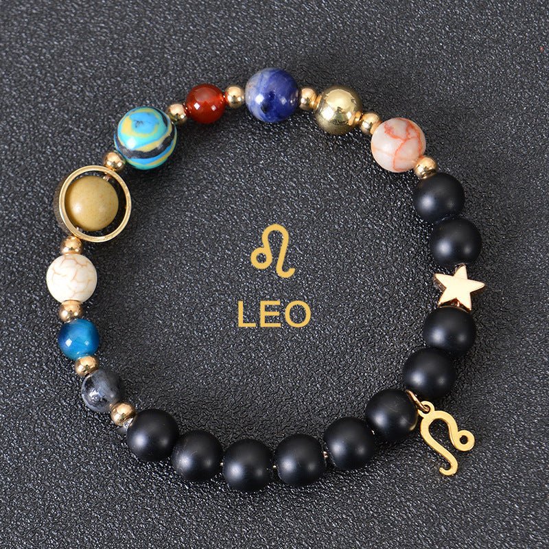 Eight Planets Twelve Constellations Bracelets Frosted Stone Beaded Bracelet - EclipticJew