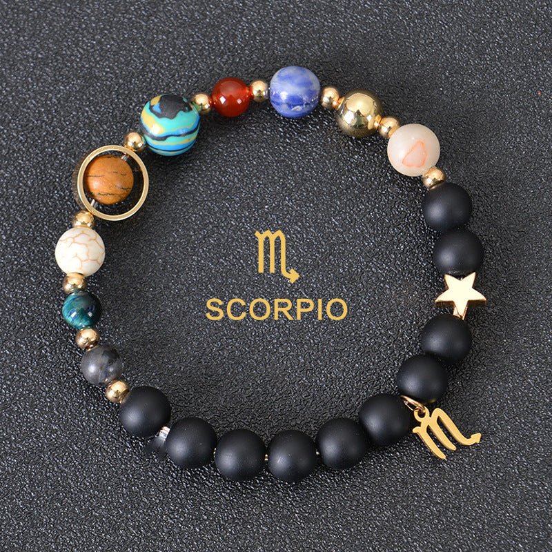 Eight Planets Twelve Constellations Bracelets Frosted Stone Beaded Bracelet - EclipticJew