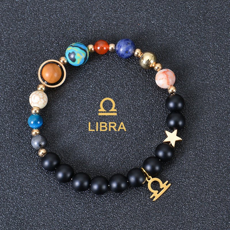 Eight Planets Twelve Constellations Bracelets Frosted Stone Beaded Bracelet - EclipticJew