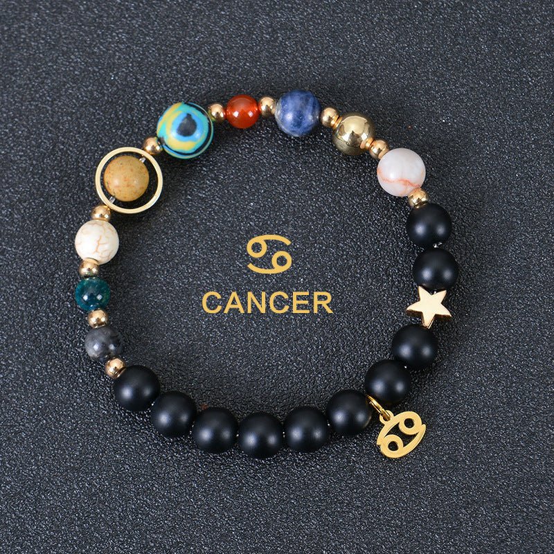 Eight Planets Twelve Constellations Bracelets Frosted Stone Beaded Bracelet - EclipticJew