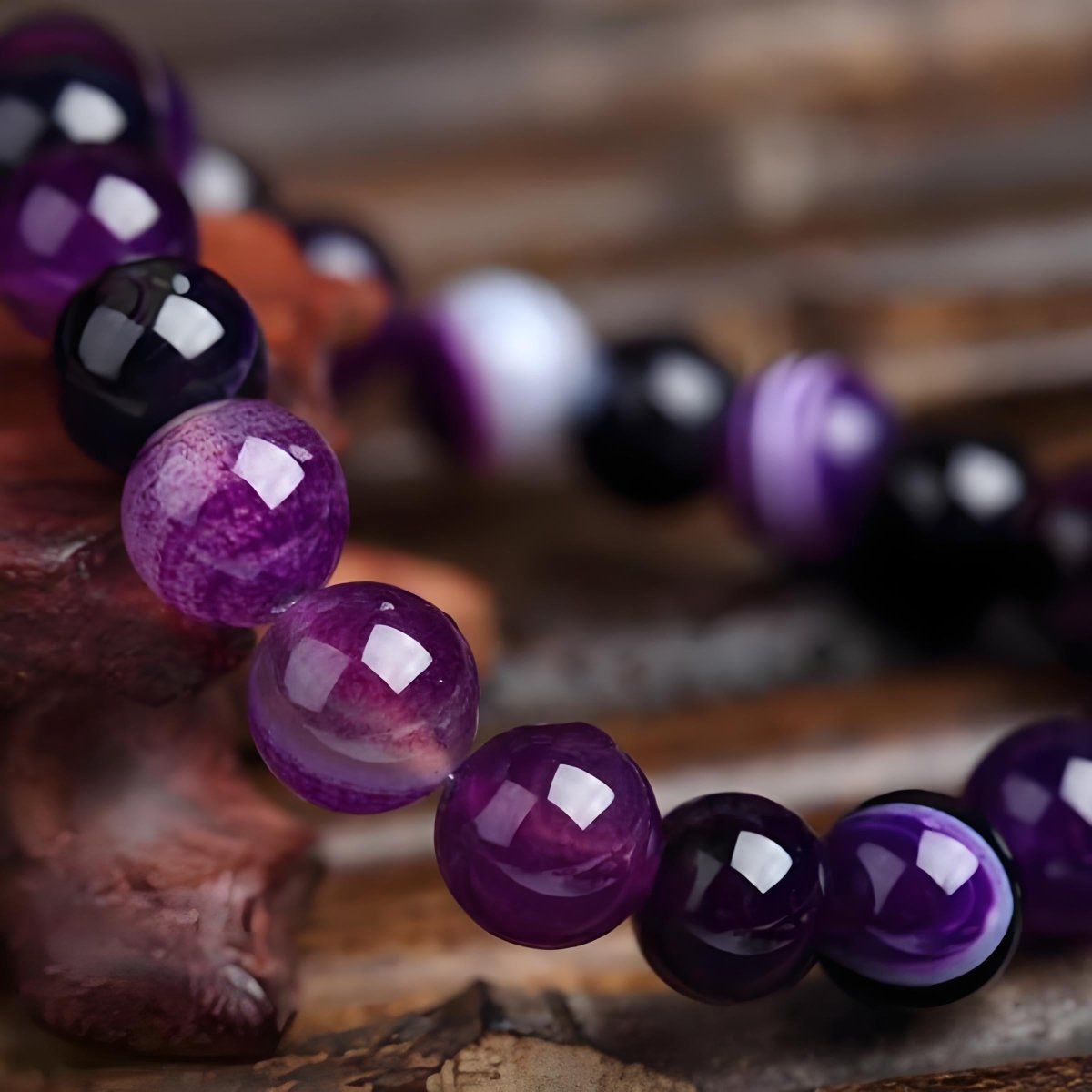 Elegant Purple Agate Crystal Energy Bracelet - EclipticJewB2G1FBraceletsnew