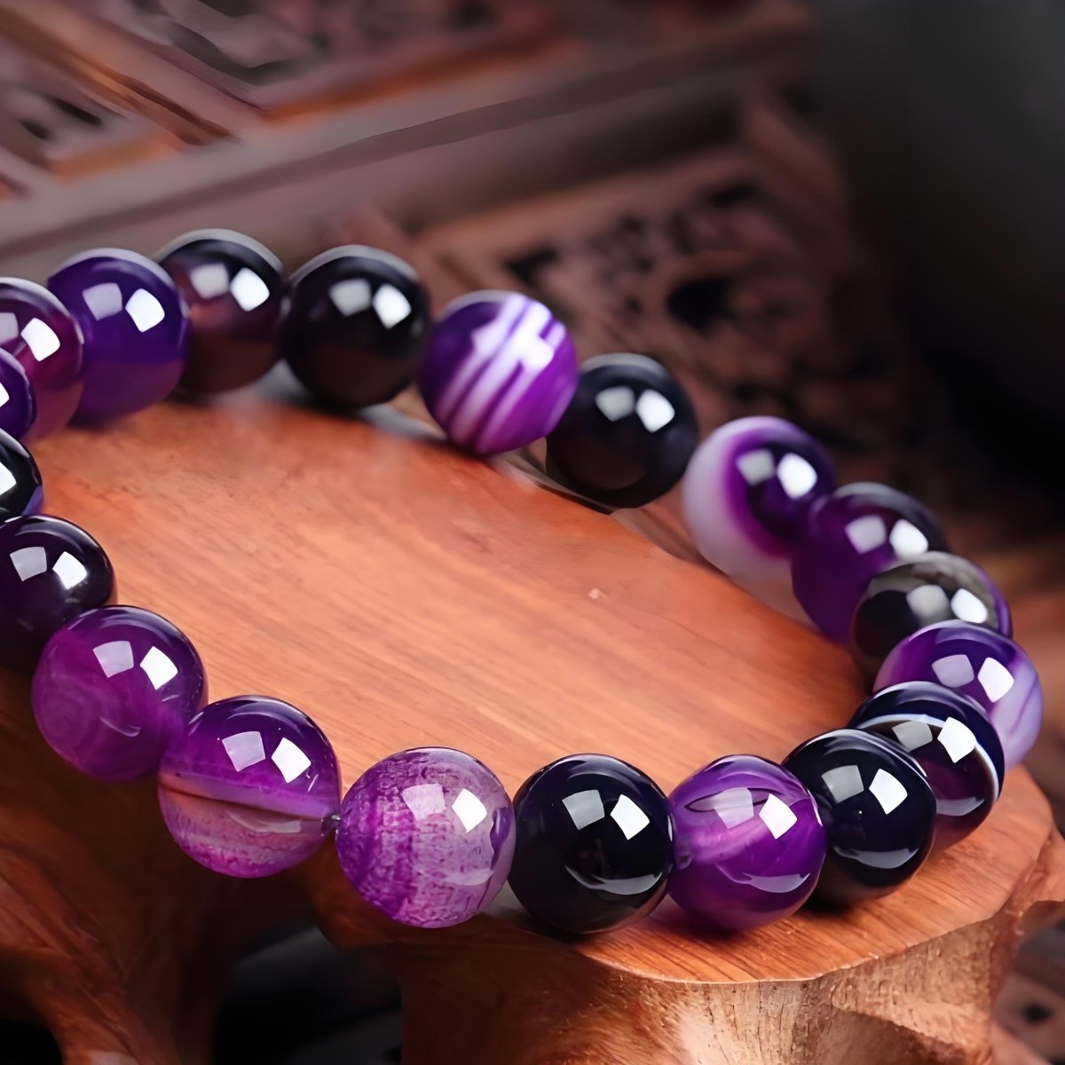 Elegant Purple Agate Crystal Energy Bracelet - EclipticJewB2G1FBraceletsnew