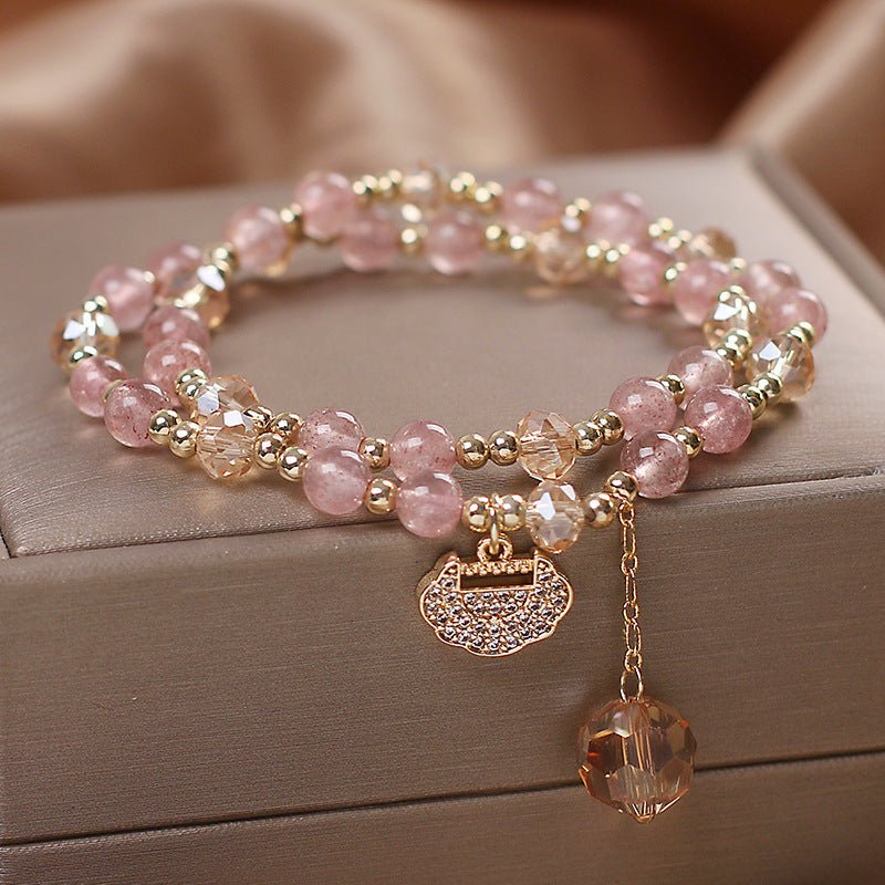female hair bracelet Natural Color Hair Crystal Bracelet National Fashion - EclipticJew