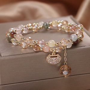 female hair bracelet Natural Color Hair Crystal Bracelet National Fashion - EclipticJew