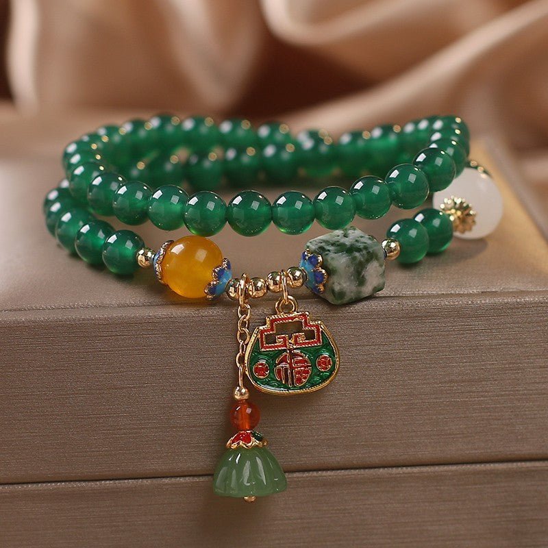 female hair bracelet Natural Color Hair Crystal Bracelet National Fashion - EclipticJew