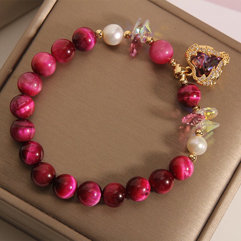 Fiery Strength Red Tiger Eye Bracelet - EclipticJew