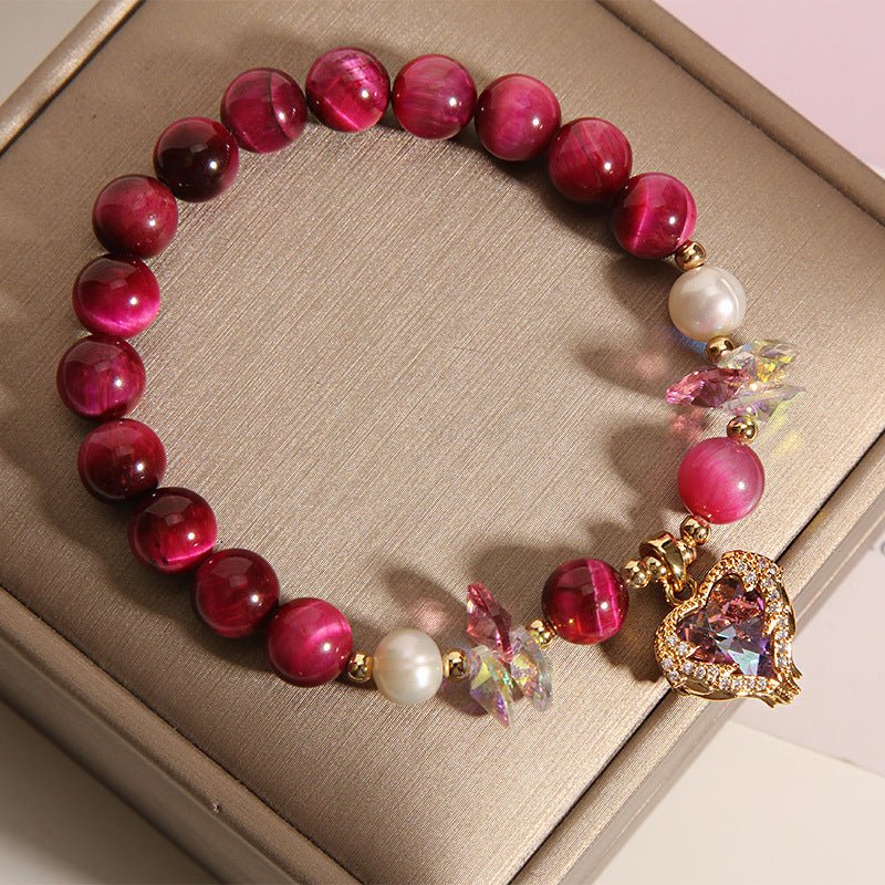 Fiery Strength Red Tiger Eye Bracelet - EclipticJew