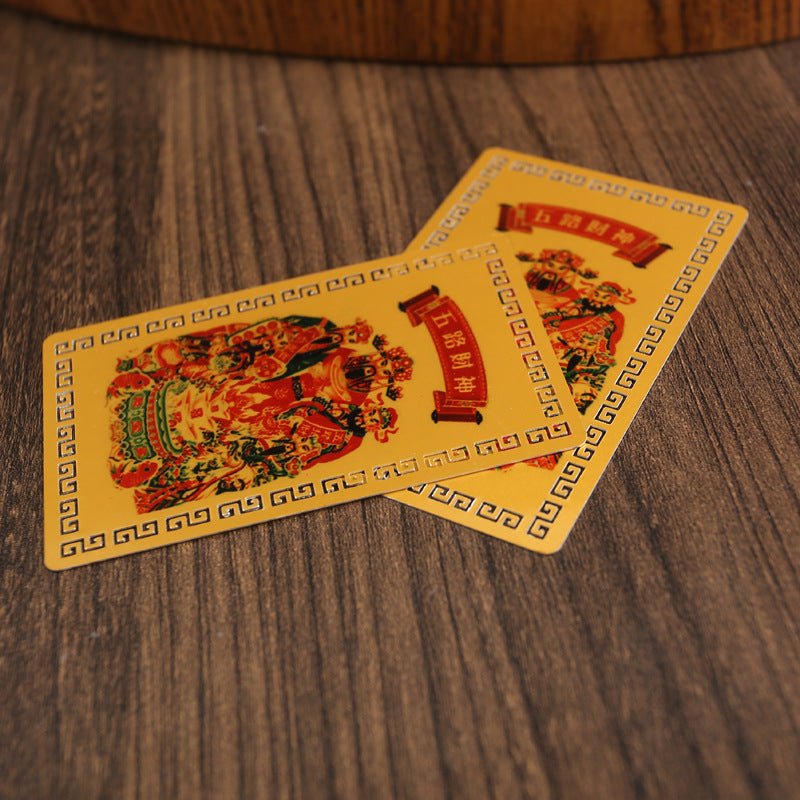 Five Wealth Gods Talisman Card – Taoist Pocket Charm for Prosperity & Good Fortune - EclipticJew