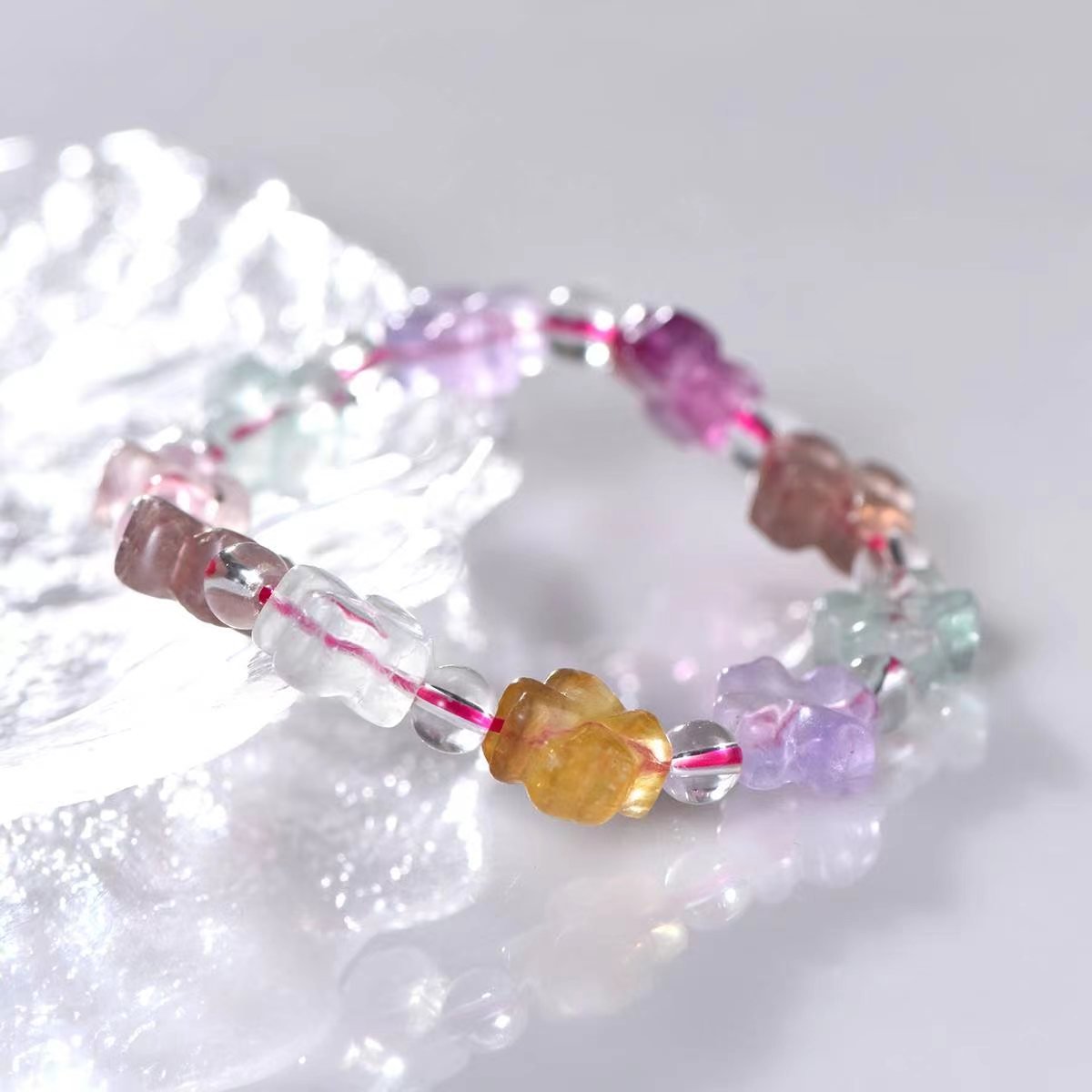 Floral Spectrum Fluorite Guardian Bracelet - EclipticJewBracelets