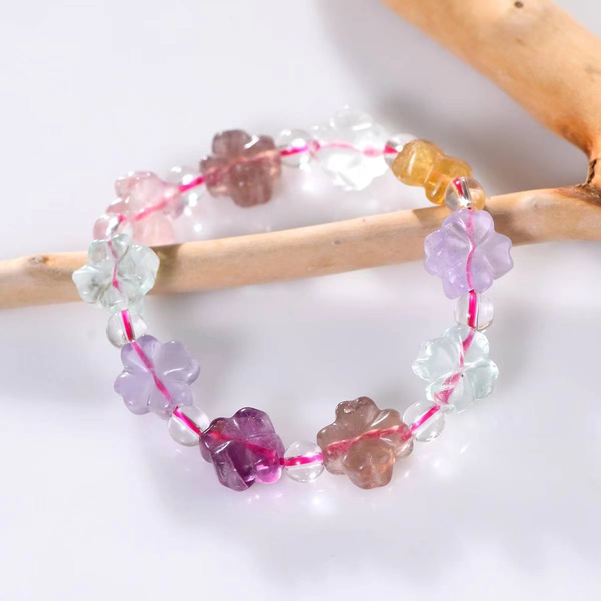 Floral Spectrum Fluorite Guardian Bracelet - EclipticJewBracelets